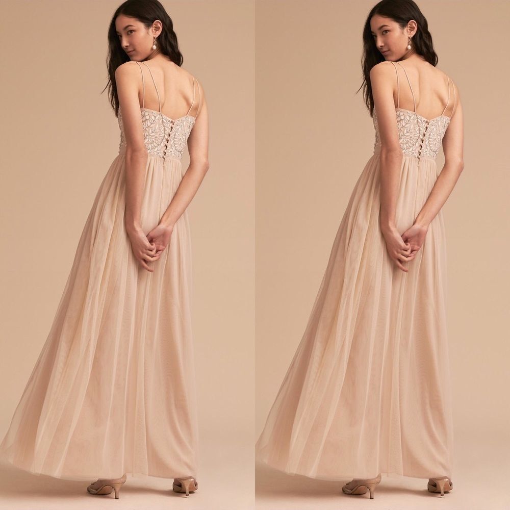 Anthropologie x BHLDN Elowen Dress Oyster - Picture 2 of 5